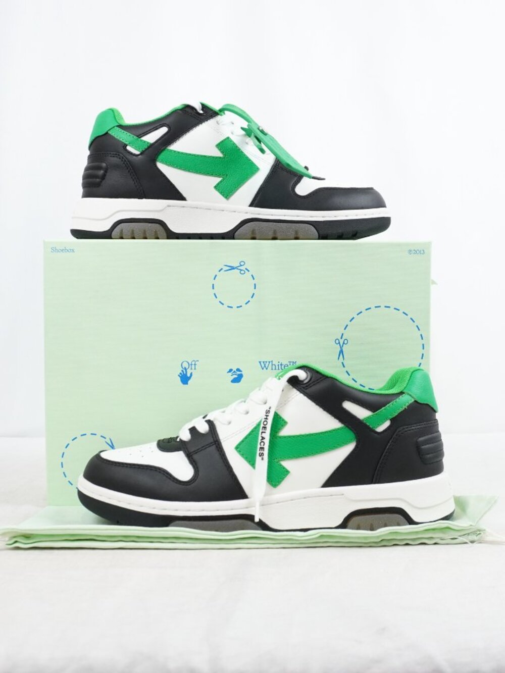 OFF-WHITE Out Of Office "OOO" Sneakers In Green/Black - Men's Size EU 40/US 7